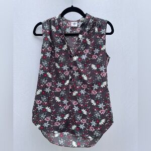 Cabi XS sleeveless delicate floral blouse